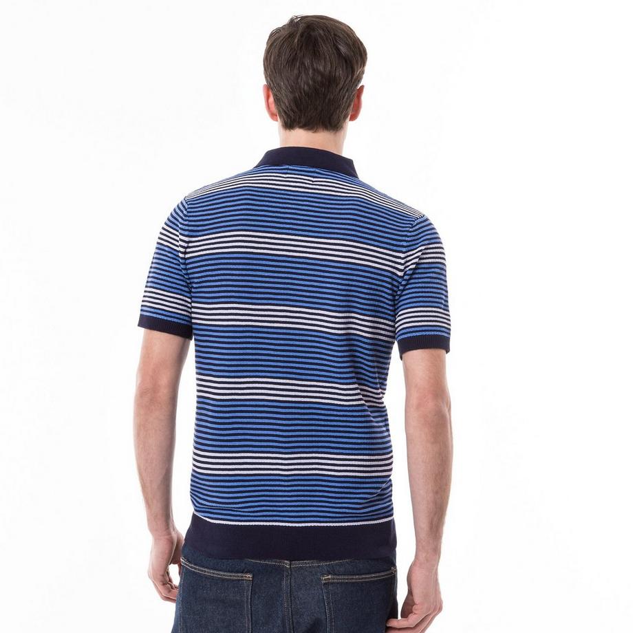 Scotch & Soda Structured Stripe Knitted Polo Polo, maniche corte 