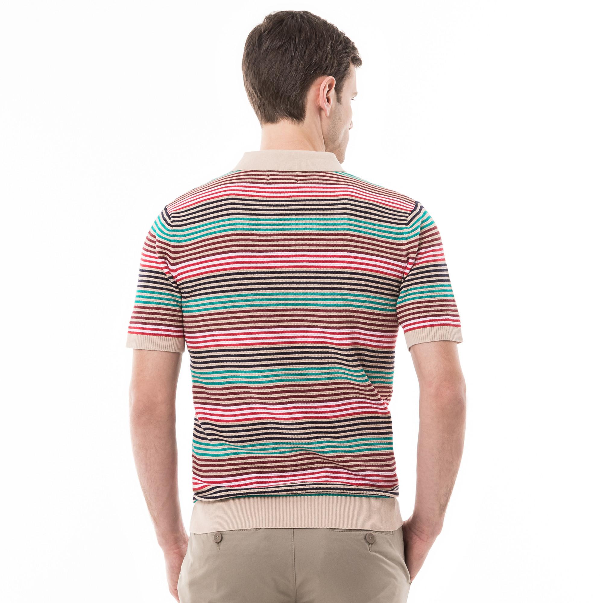 Scotch & Soda Structured Stripe Knitted Polo Polo, manches courtes 