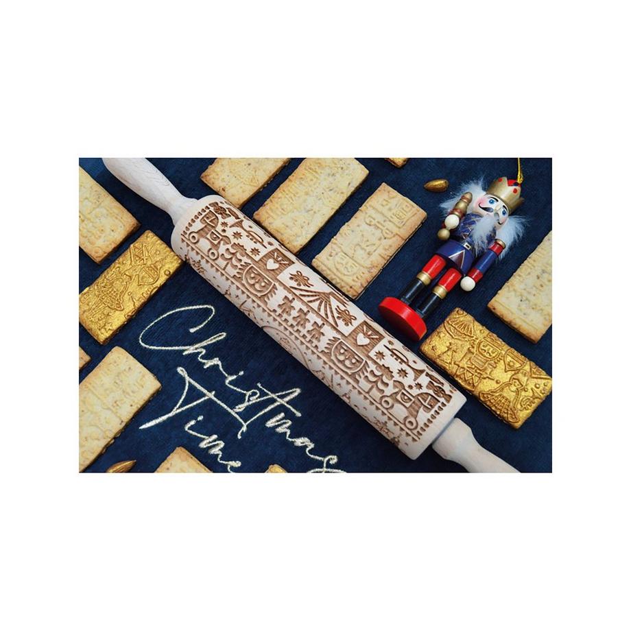 ScrapCooking Teigausroller mit Prägung Nussknacker 