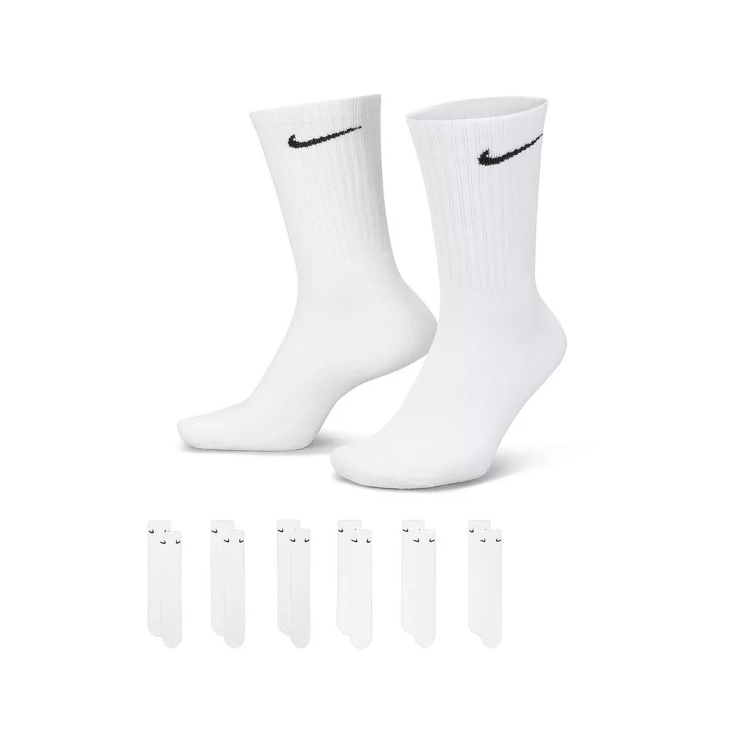 Nike Chaussettes Crew Everyday Cushion Band 6 Paires White / Black EU 34-38