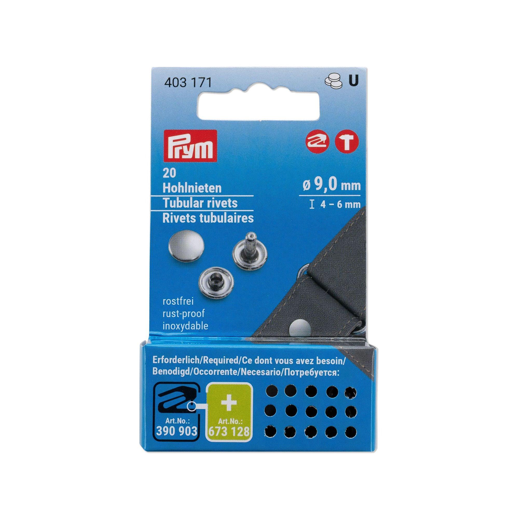 Prym Rivetti cavi MS Campo di serraggio, 3 - 4 mm Con utensile di punzonatura 2,5 - 4,0 mm 