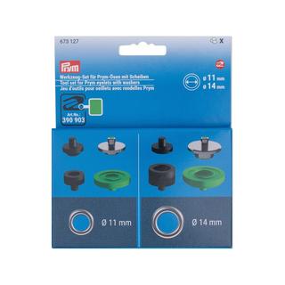 Prym Kit d'outils pour œillets, 11 + 14 mm Avec outil de perforation 2.5 - 4.0 mm 