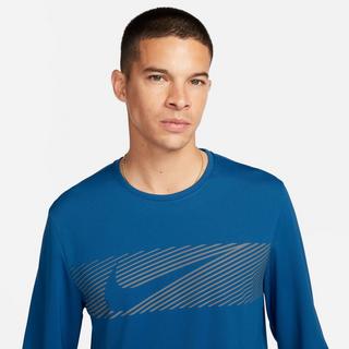 NIKE M NK DF UV MILER TOP LS FLASH T-shirt girocollo, maniche lunghe 