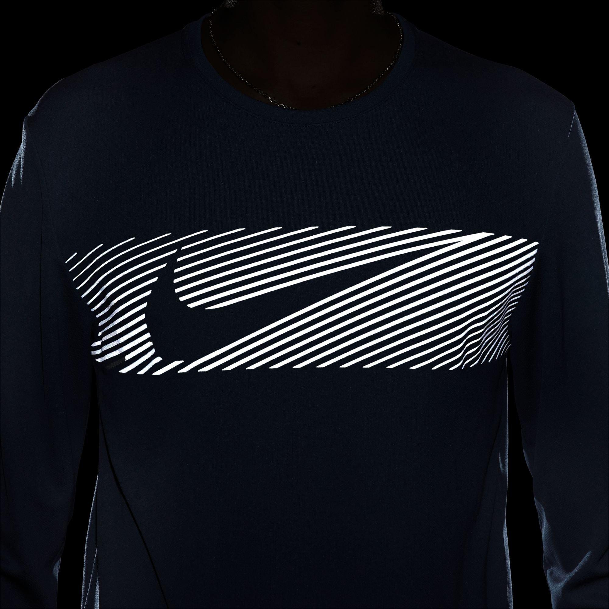 NIKE M NK DF UV MILER TOP LS FLASH T-Shirt, Rundhals, langarm 