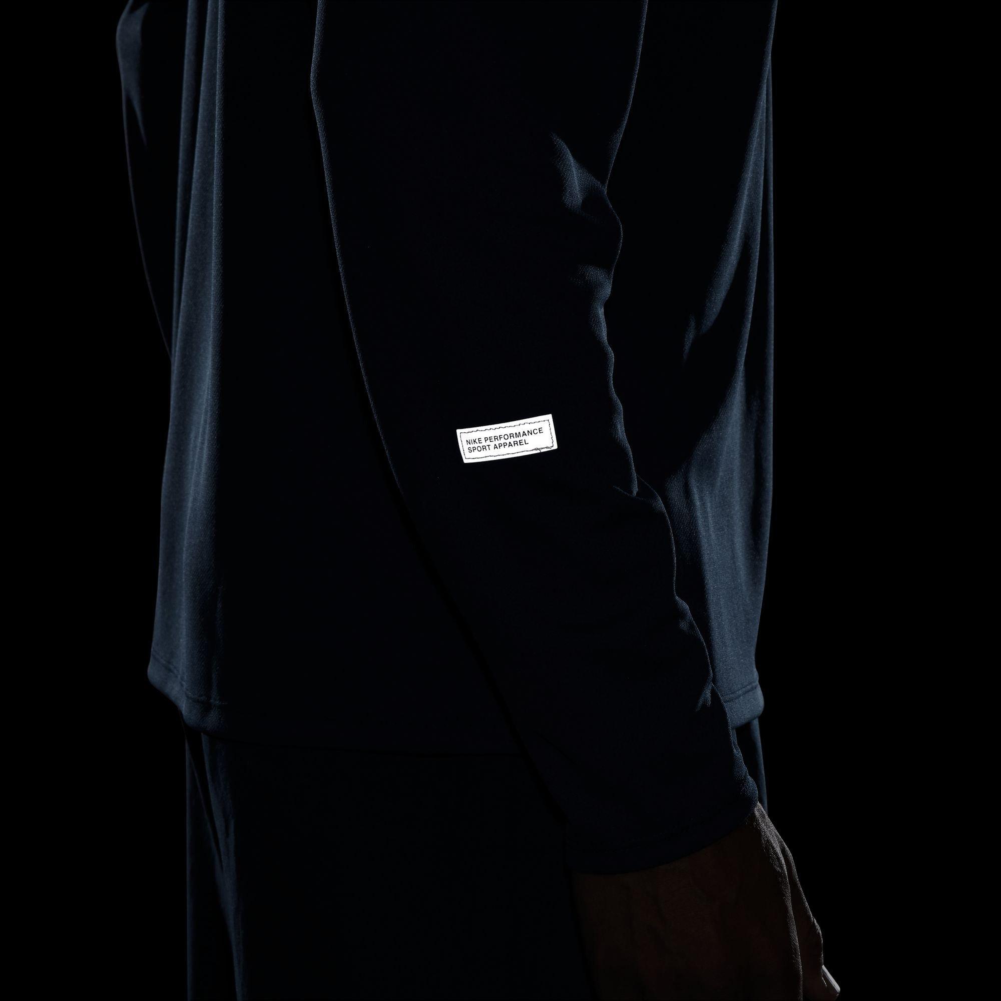 NIKE M NK DF UV MILER TOP LS FLASH T-shirt girocollo, maniche lunghe 