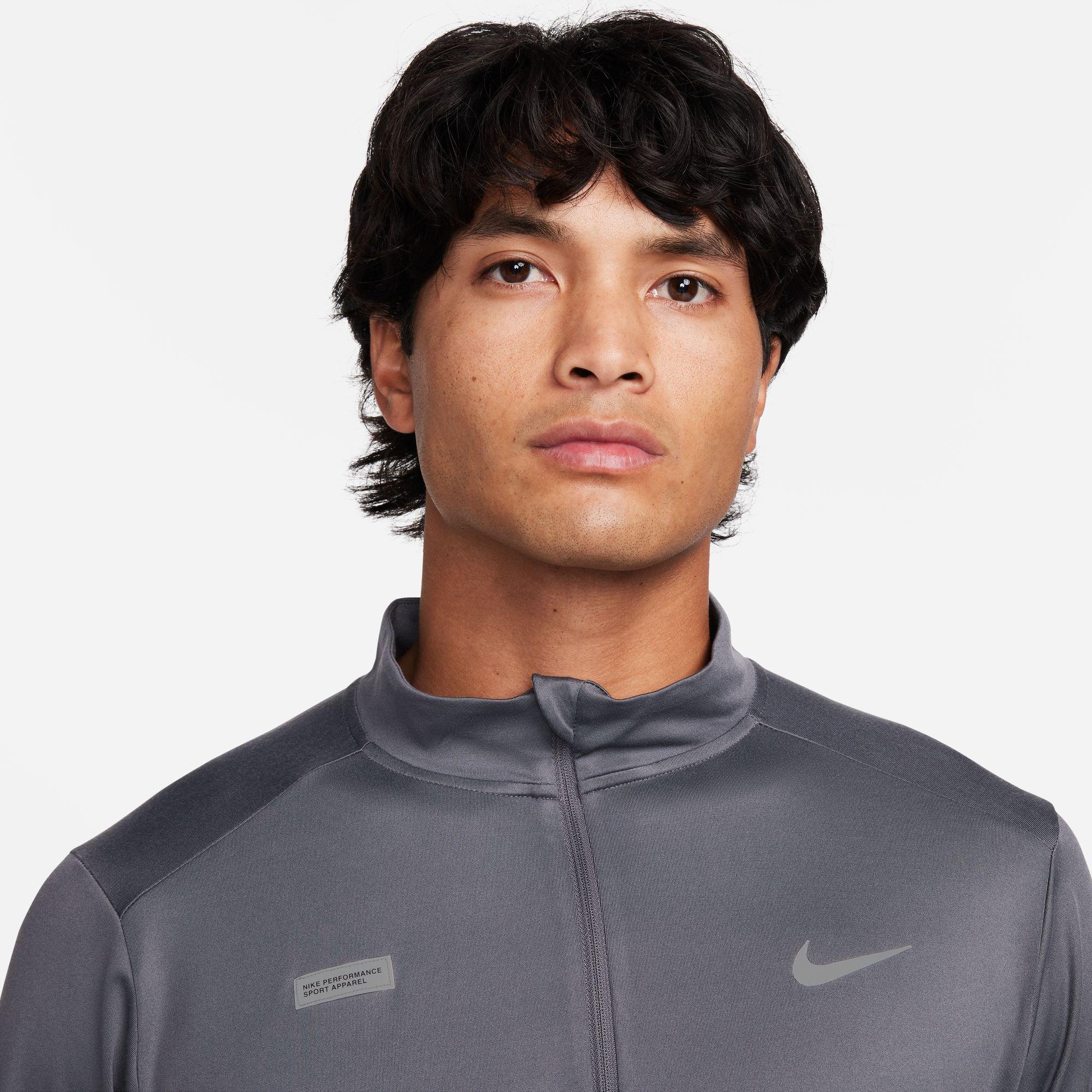 NIKE M NK DF ELMNT TOP HZ FLASH HBR T-Shirt, Rundhals, langarm 