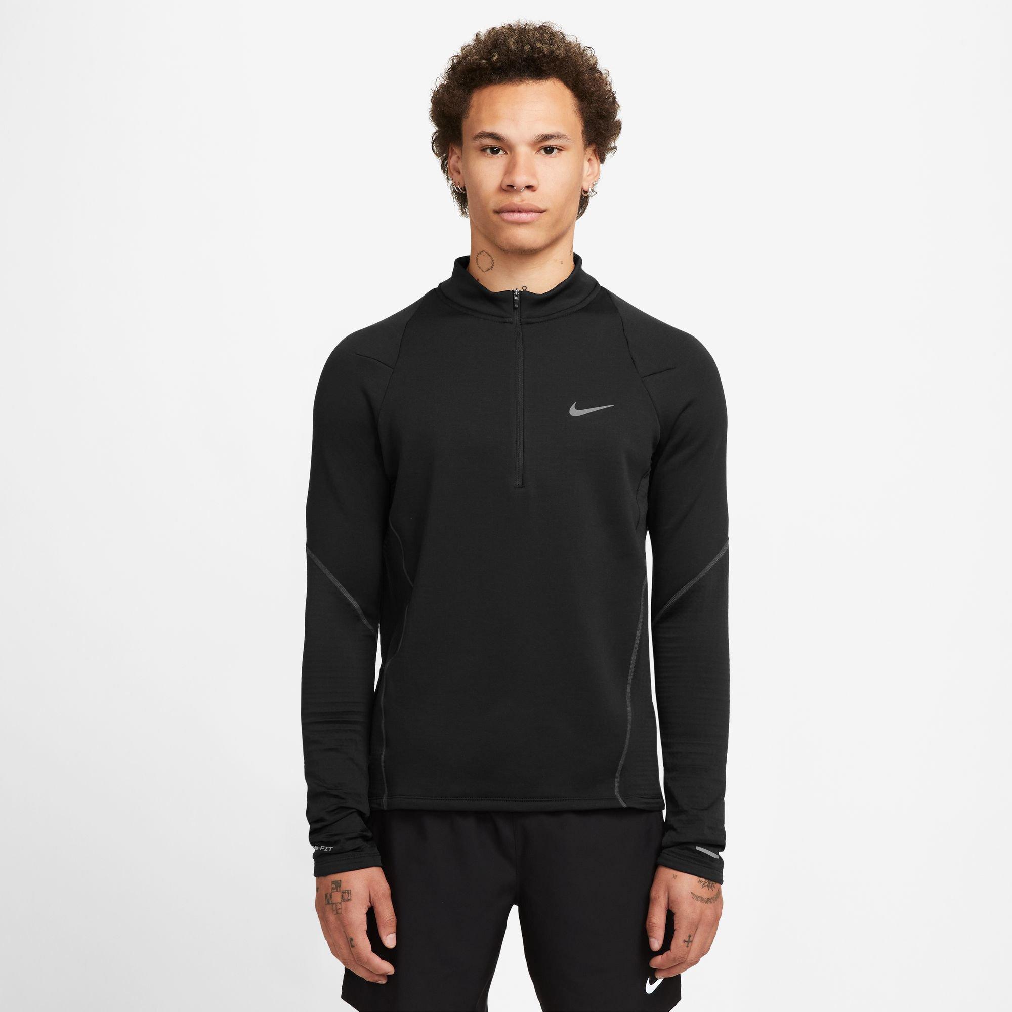 NIKE M NK TF RPL ELMNT HZ T-shirt, col rond, manches longues 