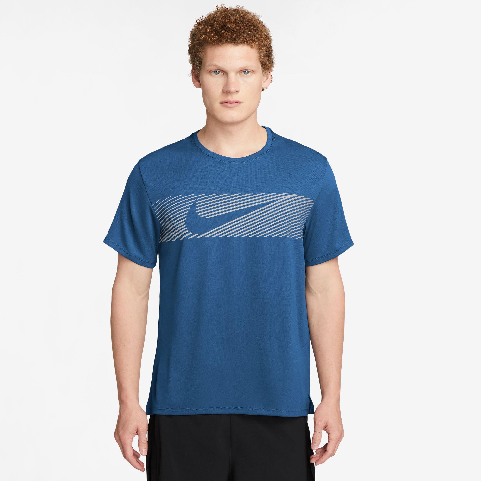 NIKE M NK FLASH MILER TOP T-shirt, col rond, manches courtes 