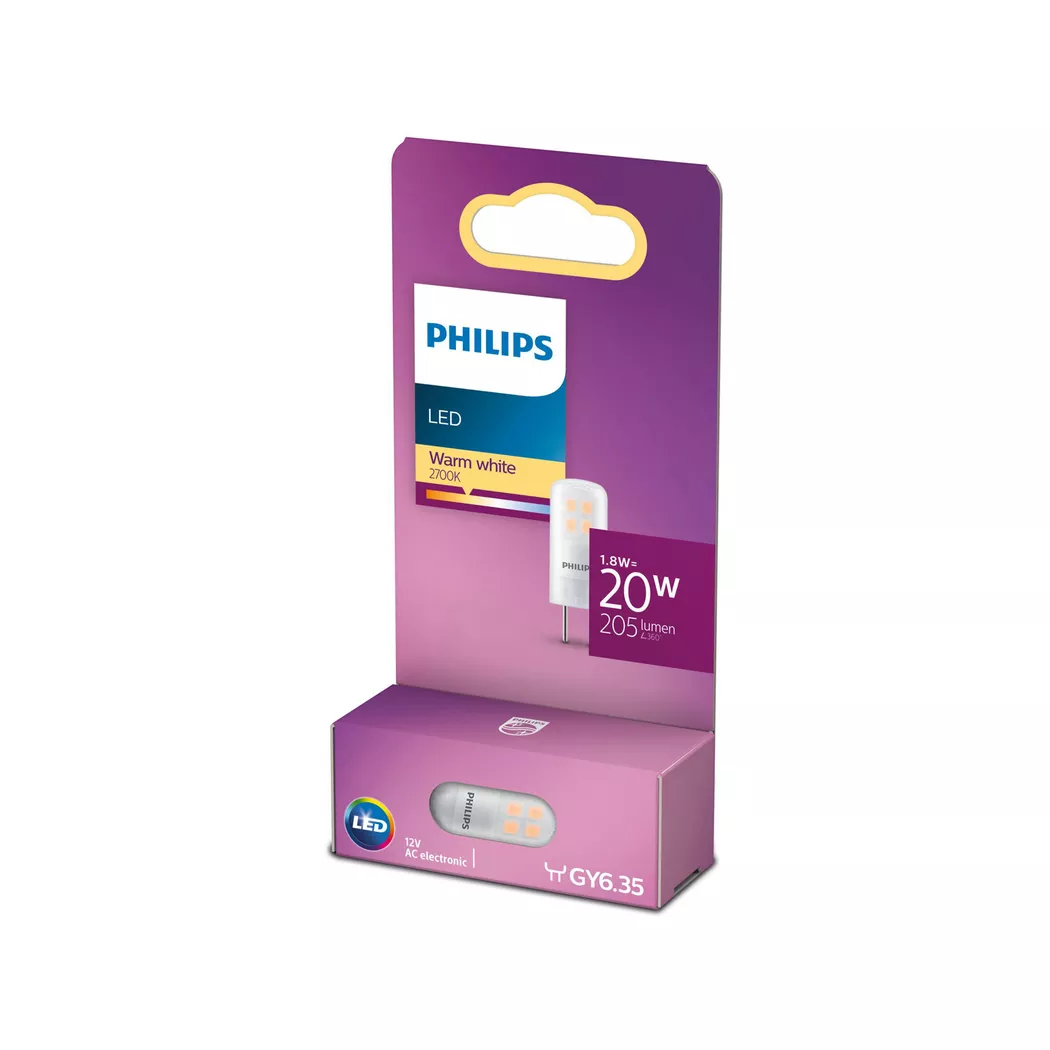 Philips 8720169300576 LED CEE F (A - G) G4 culot à ergots 2.1 W = 20 W blanc chaud (Ø x H) 1.5 cm x 40 mm 1 pc(s) 3
