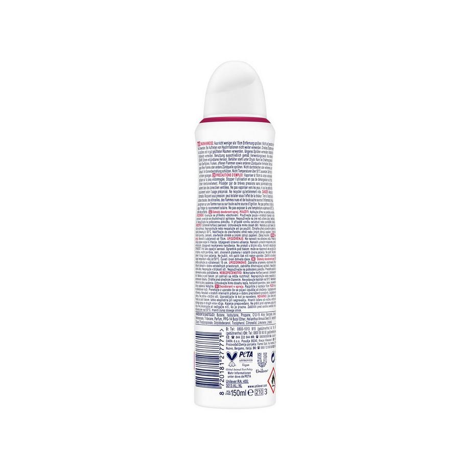 Dove Deo 0% Rosenduft Aerosol 0% Aluminiumsalze mit Zink-Komplex Rosenduft Deodorant-Spray 