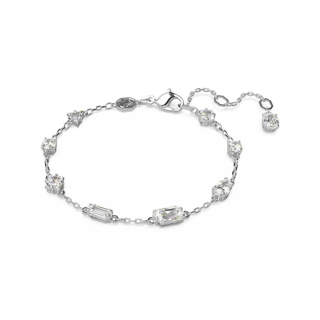 Armkette SWAROVSKI "Schmuck Geschenk Mesmera Armband" Gr. M, silber (metallfarben, kristallweiß, kristallweiß), Armbänder, Damen, M, Metall, glitzernd, glänzend, Armkette, mit Swarovski Zirkonia (synth.)