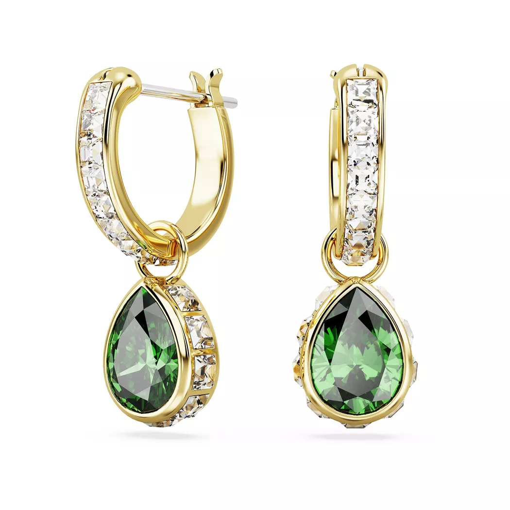 Paar Ohrstecker SWAROVSKI "Schmuck Geschenk Chroma Drop-Ohrhänger", gold (gelbgoldfarben, metallfarben, blau, grün, blau, grün), Ohrringe, Damen, Metall, mit Swarovski Kristall - Einhänger drehbar 5