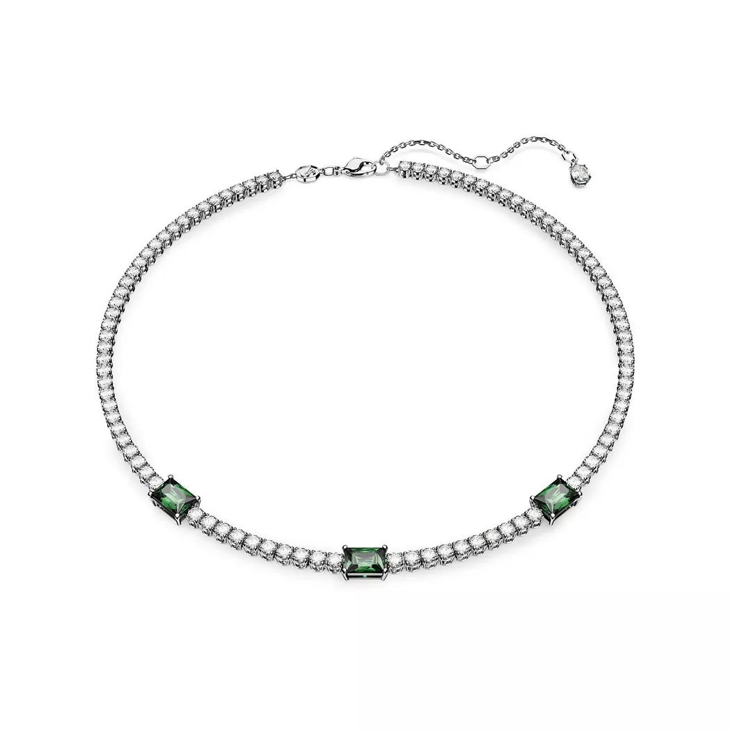 Swarovski - Halskette, Matrix, M, Silberfarben