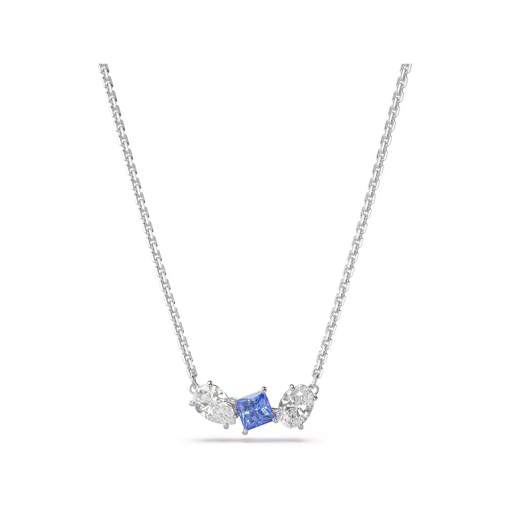 Kette mit Anhänger SWAROVSKI "MESMERA", grün (metallfarben, kristallweiß, grün), Halsketten, Damen, Metall, L: 45 B: 8,5mm, mit Swarovski Zirkonia (synth.), B:8,5mm 2