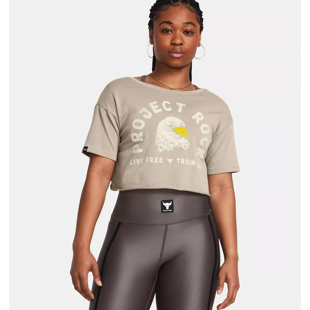 Under Armour - Crop Top, Pjt Rck Balance Graphic T, L, Braun