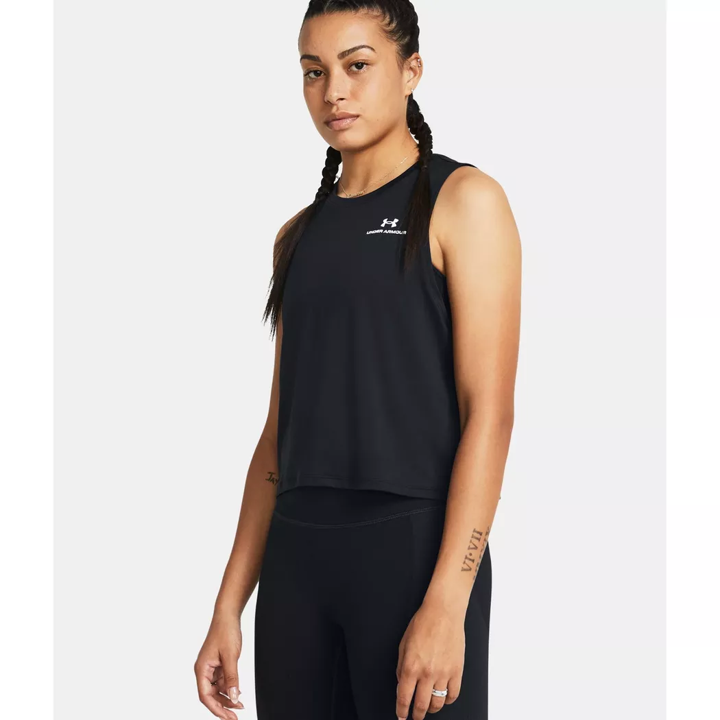 Under Armour - Tank Top, Rush Energy Crop Tank, S, Black
