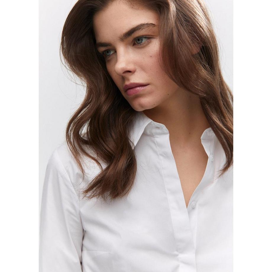 MANGO Sofia Chemise à Col Kent Manches Longues  