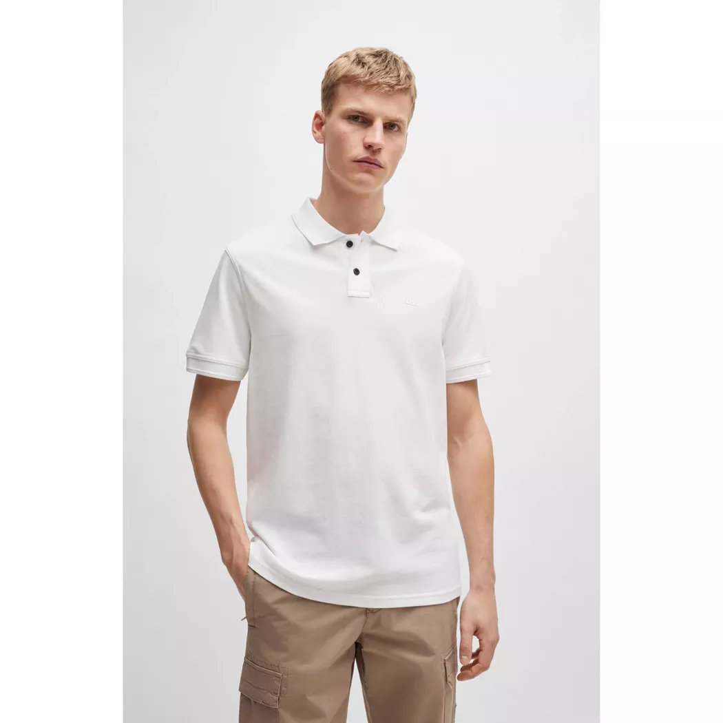 Boss pour homme. 50507813 Polo Prime blanc (M), Casuel, Coton, Manche courte