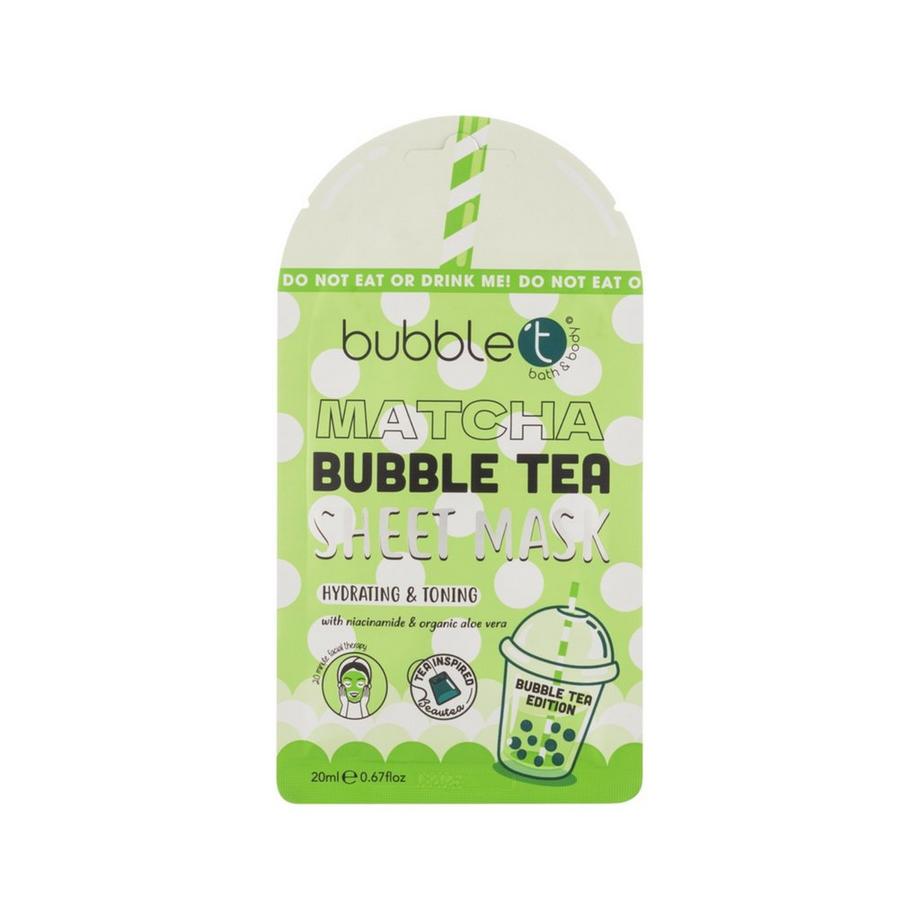 Bubble T  Maschera in tessuto Matcha con aloe vera e niacinamide 