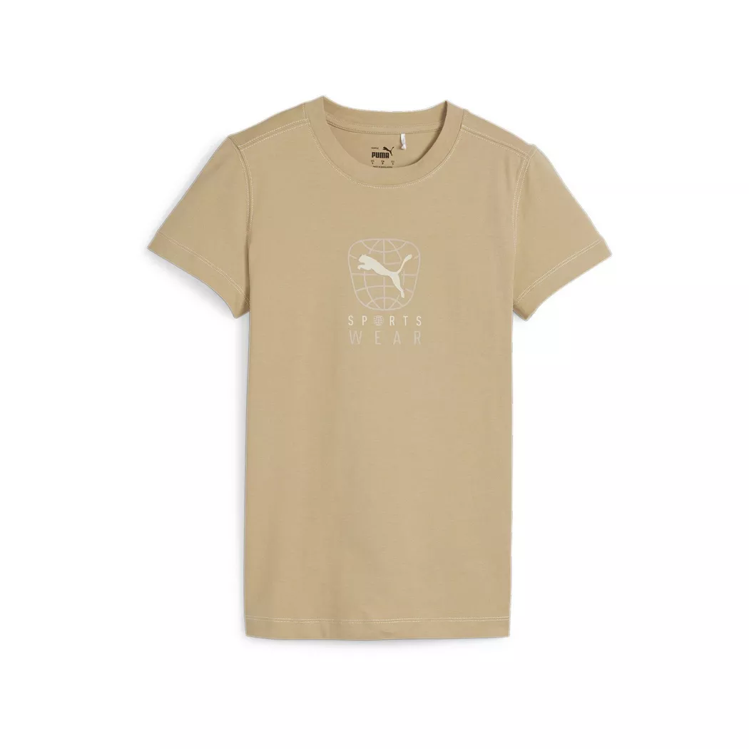 Puma - T-Shirt, Rundhals, kurzarm, für Damen, Beige, Größe XS