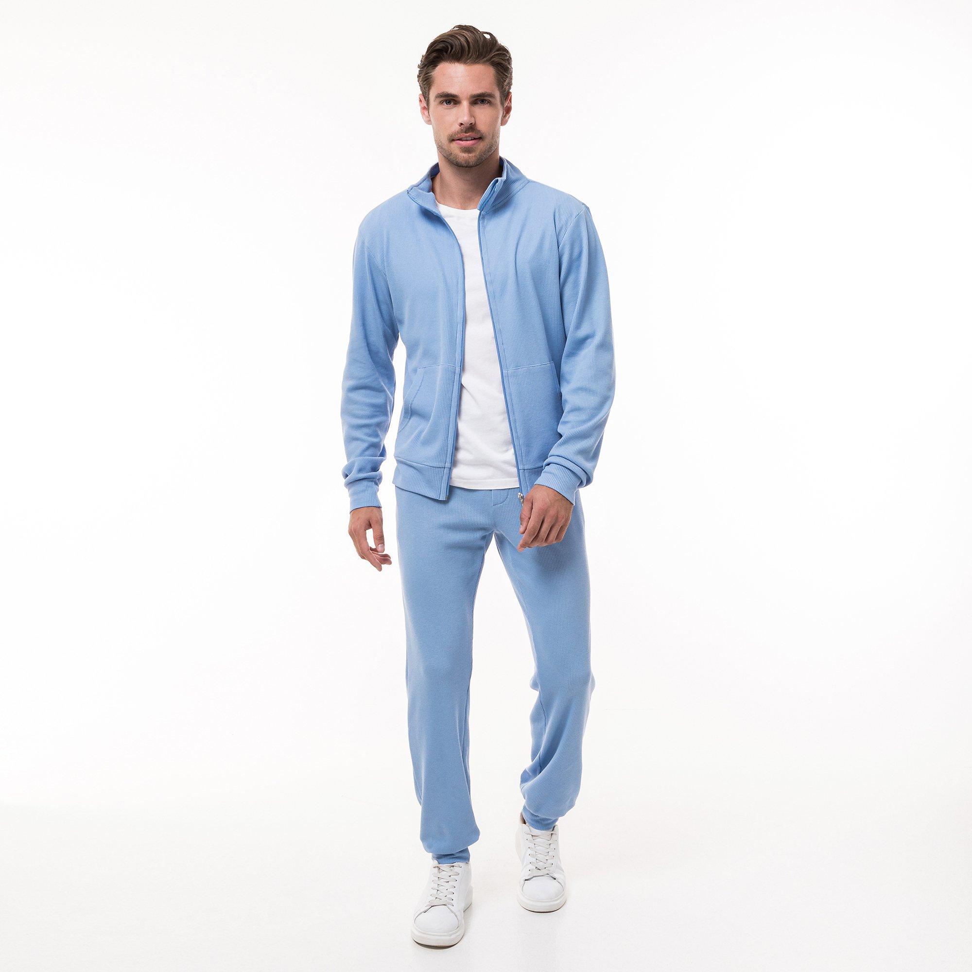 Image of Sweatjacke Mit Kapuze Herren Hellblau L