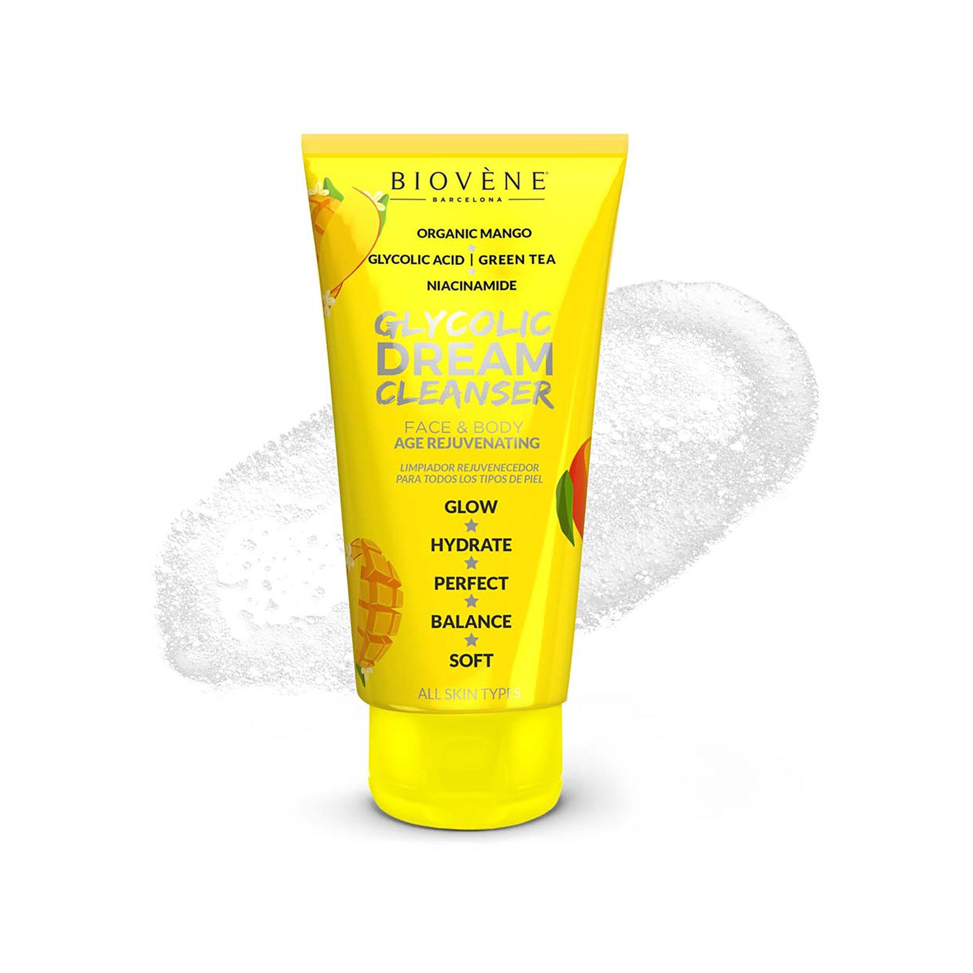 BIOVÈNE  Dream Cleanser Glycolic Acid + Organic Mango Rejuvenating Cleanser for Face & Body 