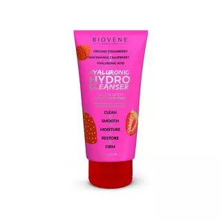 BIOVÈNE  Hydro Cleanser HA+ Organic Strawberry Hydrating Cleanser for Face & Body 