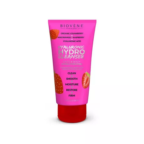 BIOVÈNE  Hydro Cleanser HA+ Organic Strawberry Hydrating Cleanser for Face & Body 