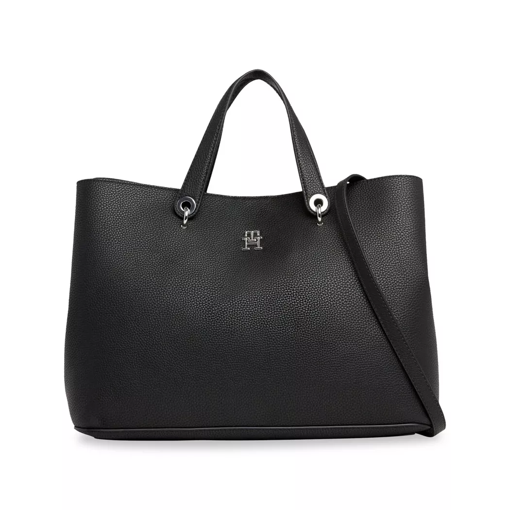 TOMMY HILFIGER Tasche - Henkeltasche TH EMBLEM schwarz