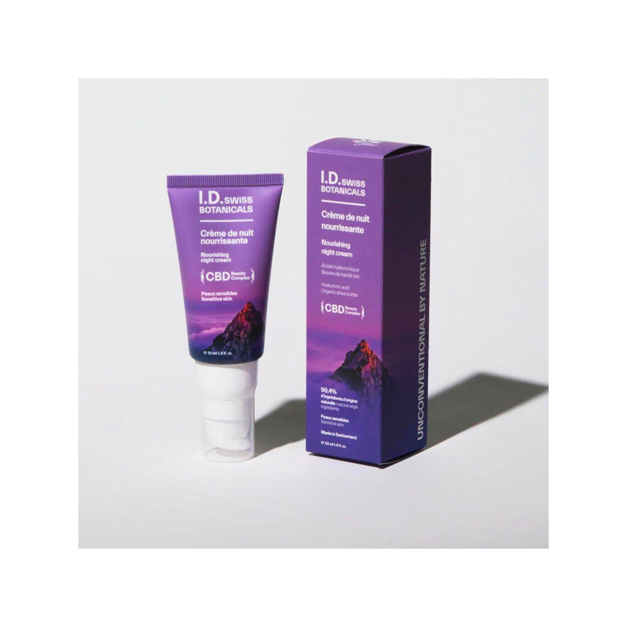 I.D. Swiss Botanicals  Crème De Nuit Nourrissante Riche en Acide Hyaluronique & Beurre de Karité 