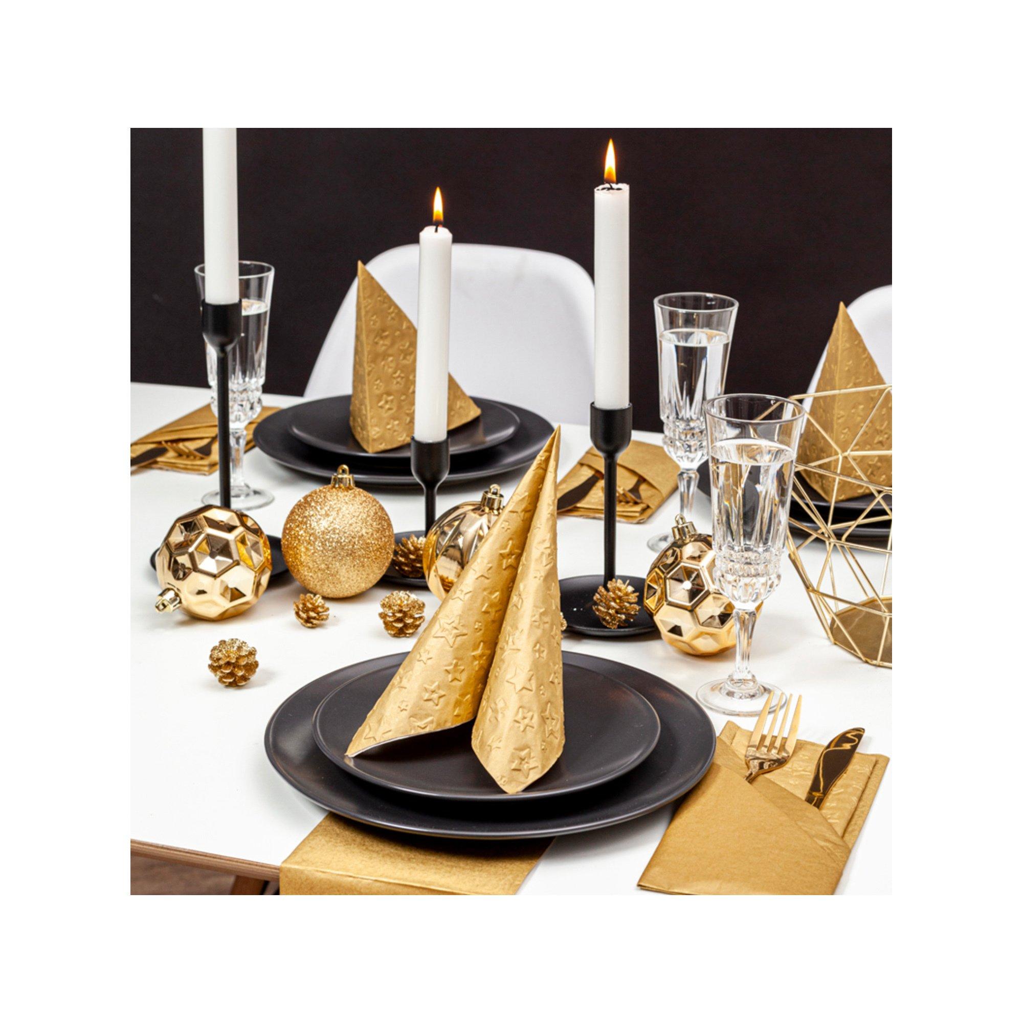 Home Fashion Tovaglioli di carta natalizi, 20 pezzi Embossed Stars 