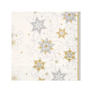 Home Fashion Tovaglioli di carta natalizi, 20 pezzi Stars&Swirls 