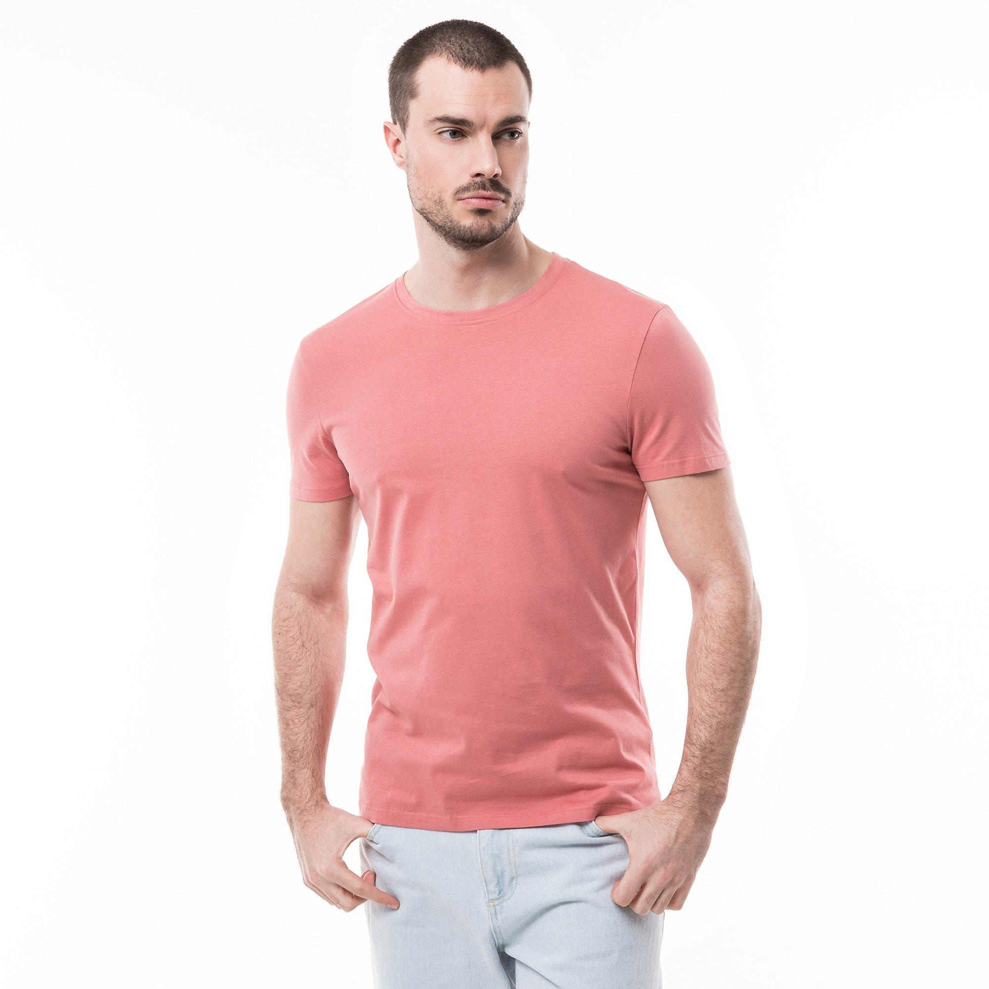 Image of T-shirt, Rundhals, Kurzarm Herren Rosa S