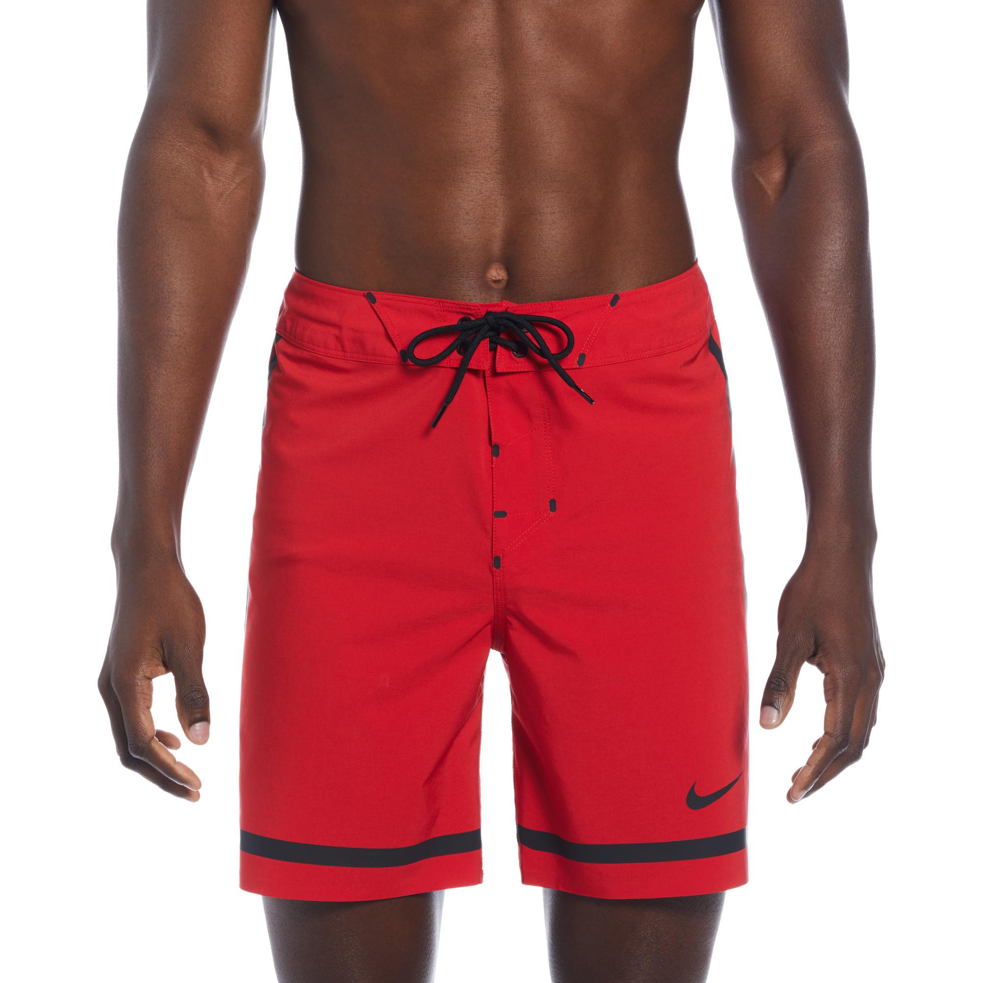 Image of Lange Badeshorts Herren Rot L