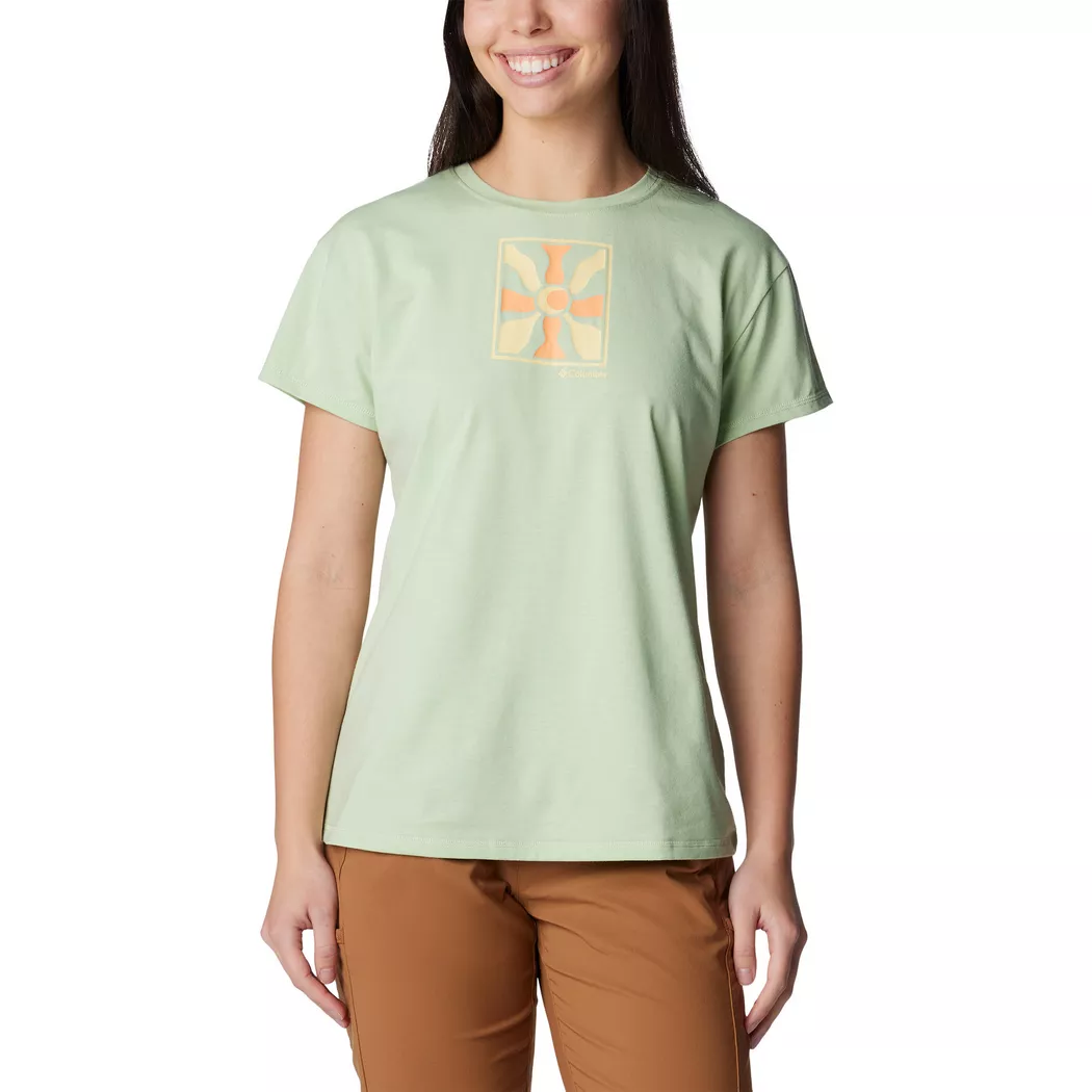 Columbia - T-Shirt, für Damen, Hellgrün, Größe S