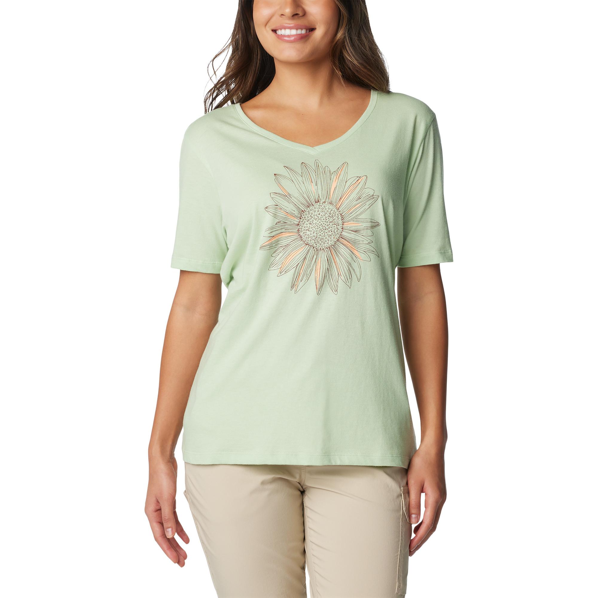 Image of T-shirt, V-neck, Kurzarm Unisex Hellgrün L