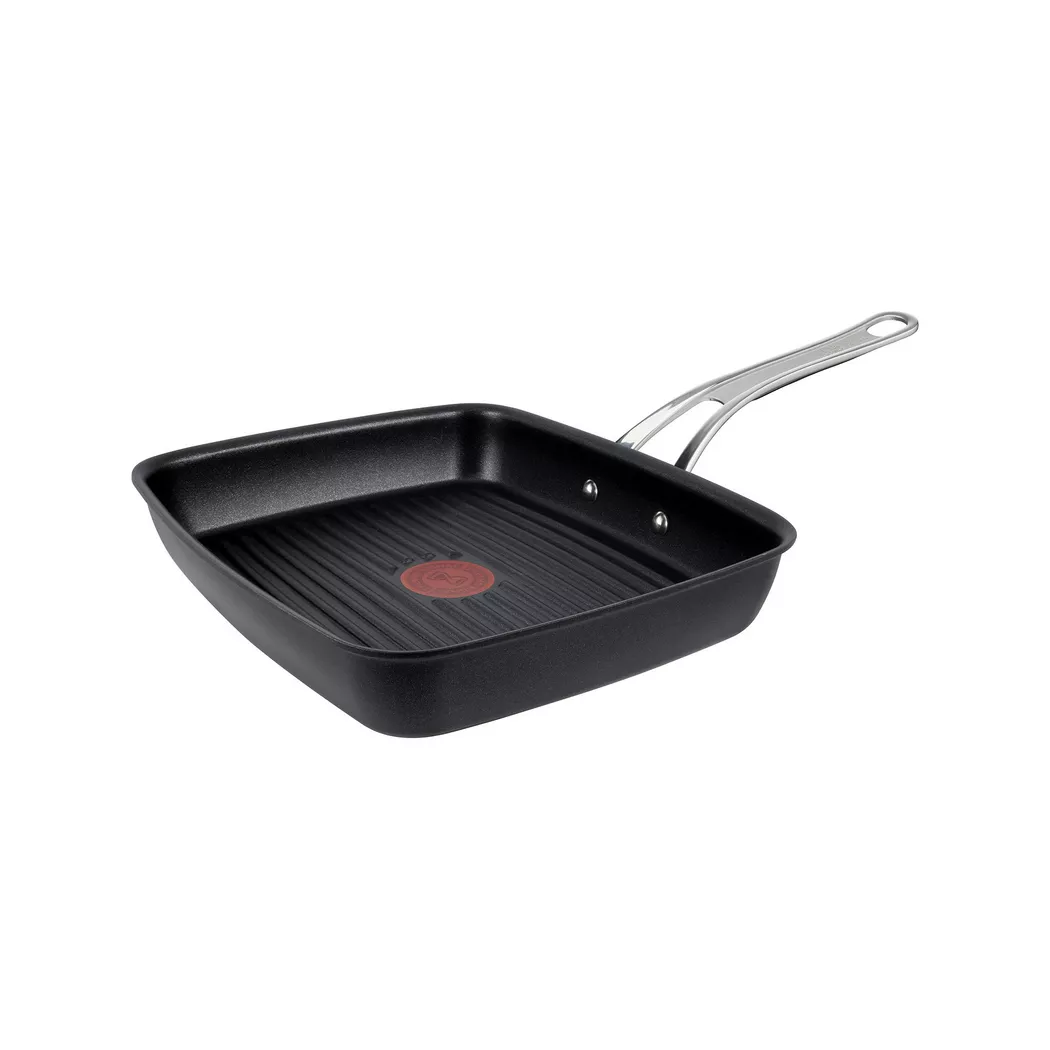 Grillpfanne TEFAL "Jamie Oliver Cooks Classic", schwarz, B:30,1cm H:12,1cm L:50,6cm Ø:30cm, Pfannen, Thermo-Signal, für alle Herdarten inkl. Induktion, 23x27 cm