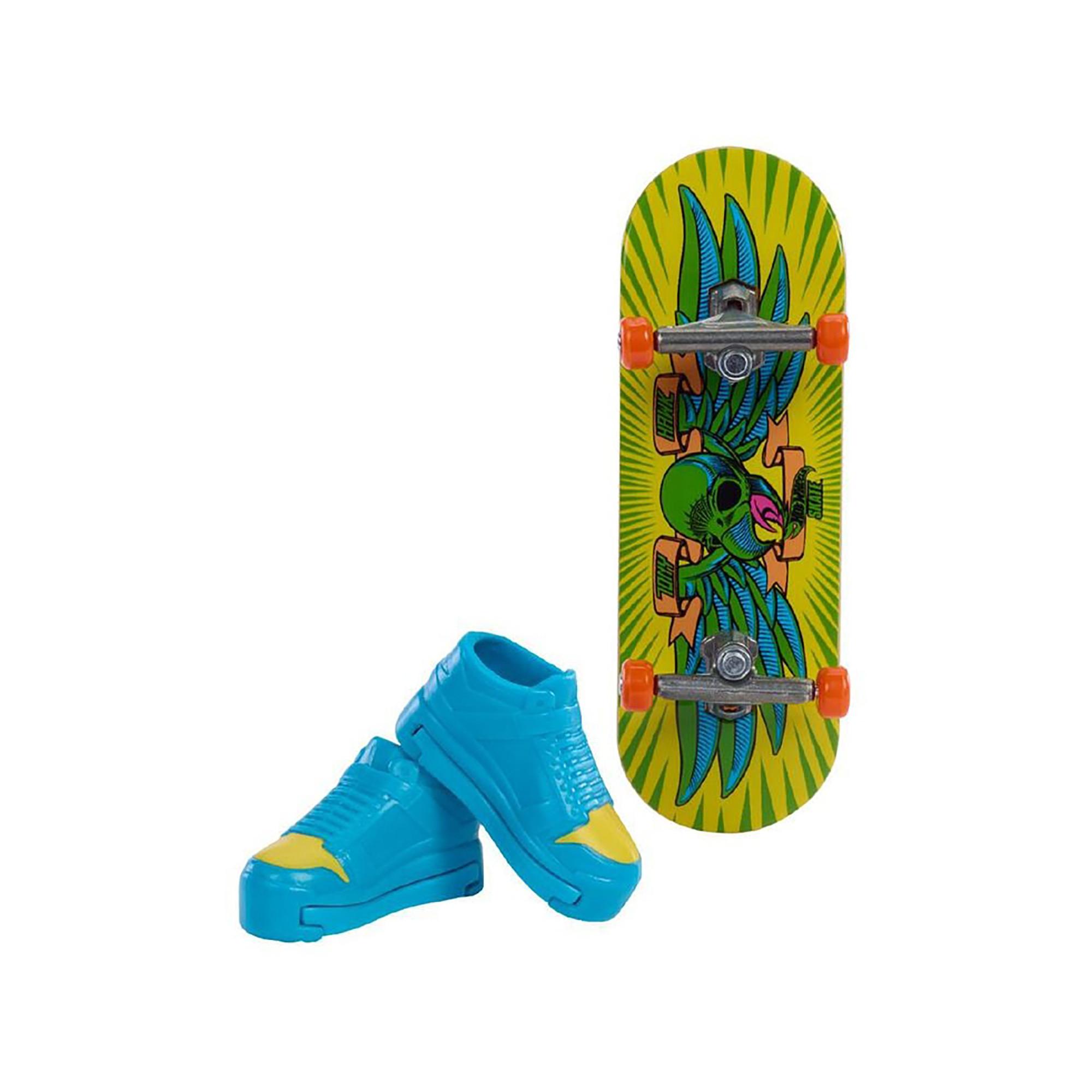 Hot Wheels  Skate Neon Bones TH Fingerboard + Shoe, Zufallsauswahl 