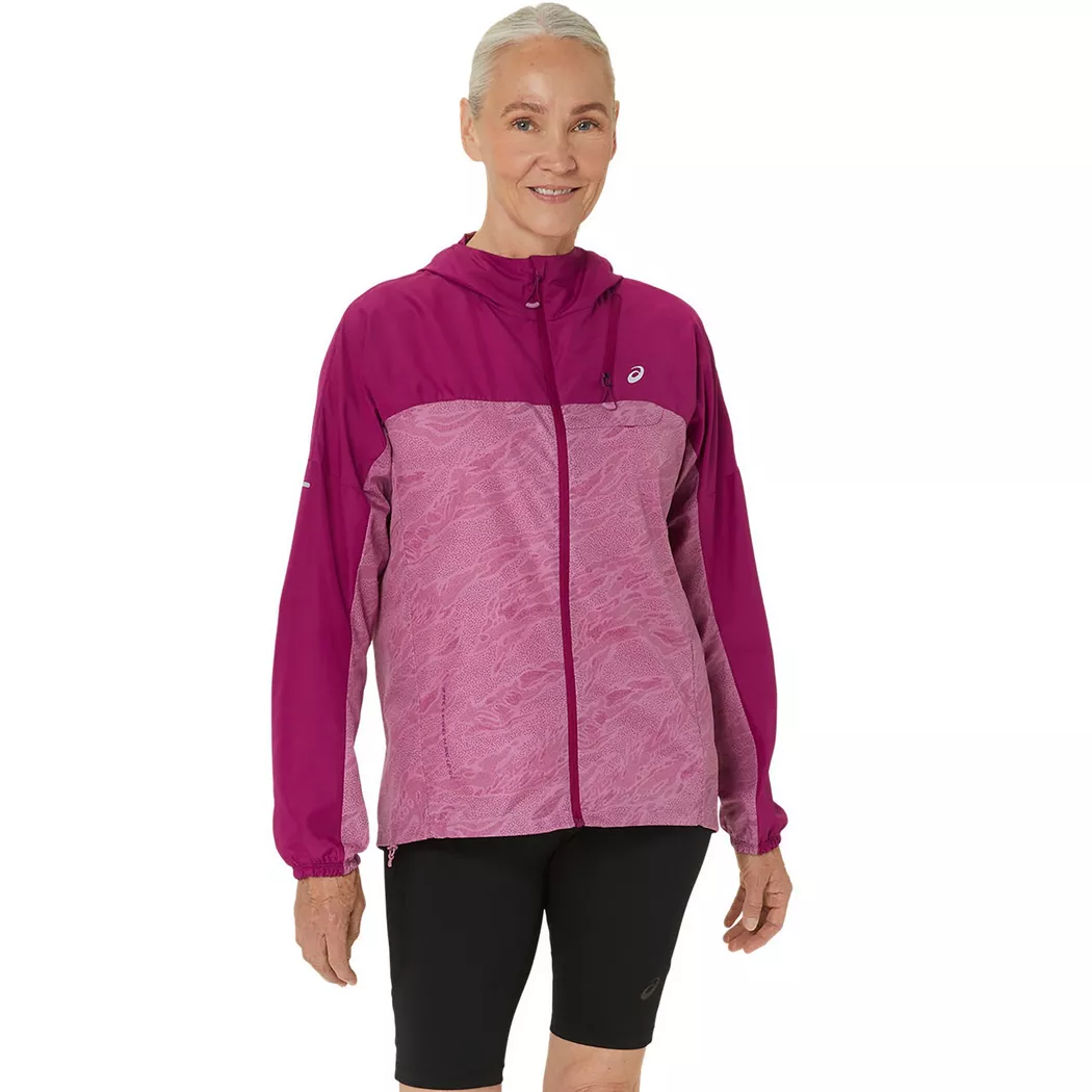 Asics - Windjacke mit Kapuze, für Damen, Brombeere, Größe S