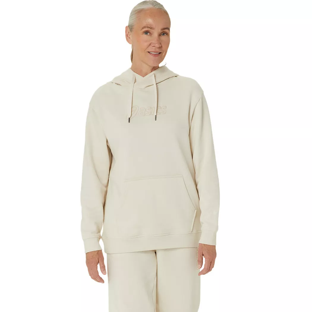 Asics pour femme. 2032C845 Sweatshirt Logo Oth blanc cassé (XS), Casuel, Sport, Coton, Multisport, Manche longue