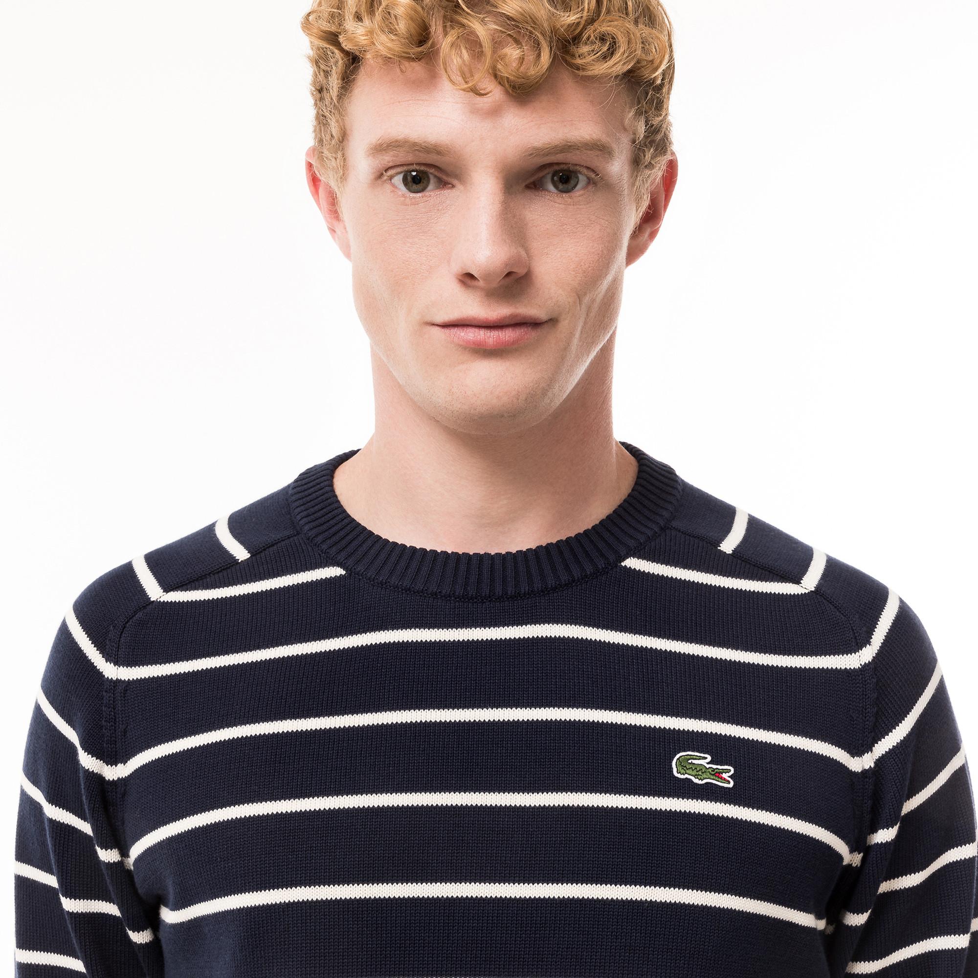 LACOSTE Pull Rayé Col Rond  