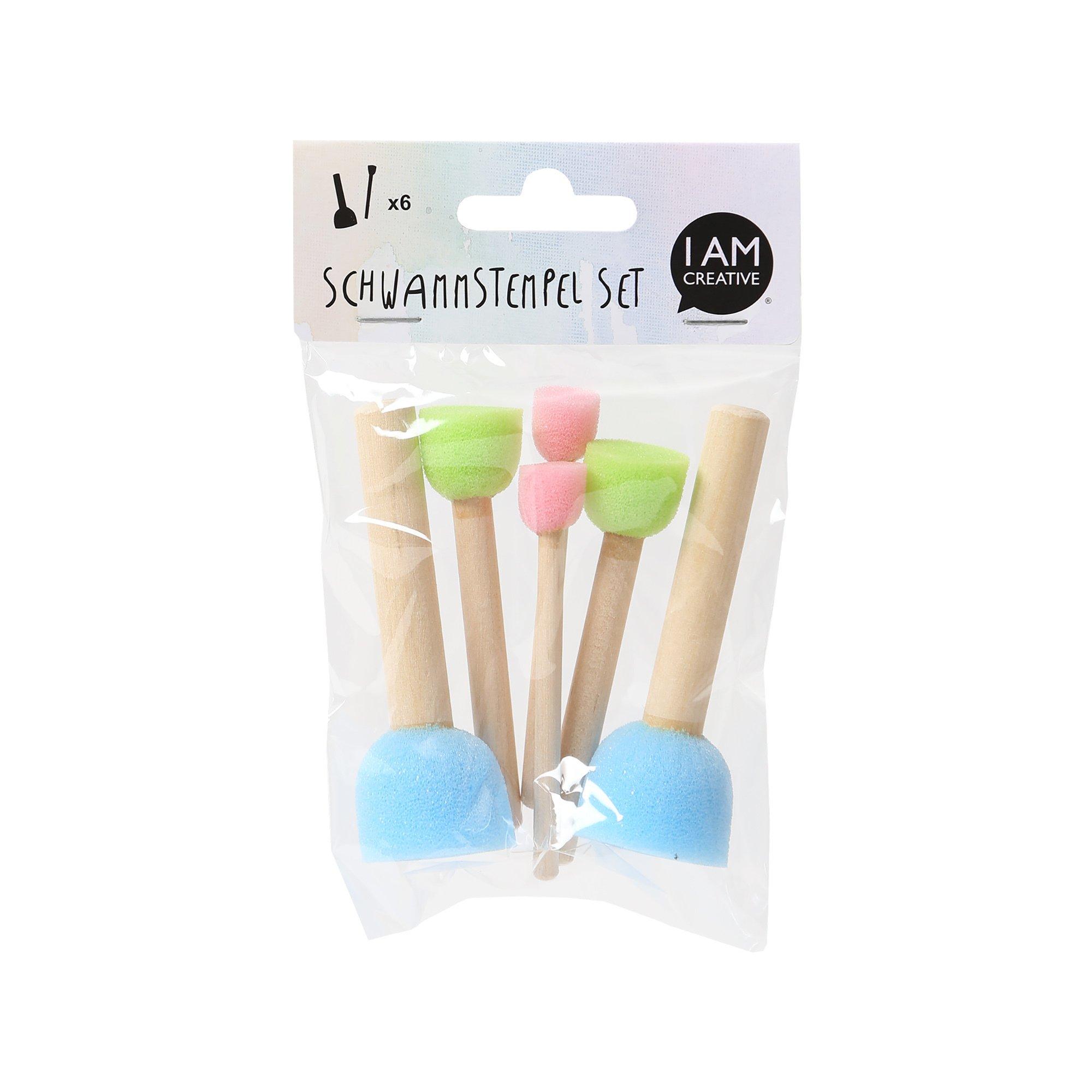I am Creative Tampon éponge Set, 6pcs,colorée 