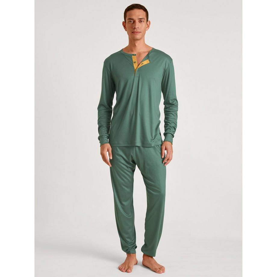 CALIDA T-Shirt Henley Maniche Lunghe  