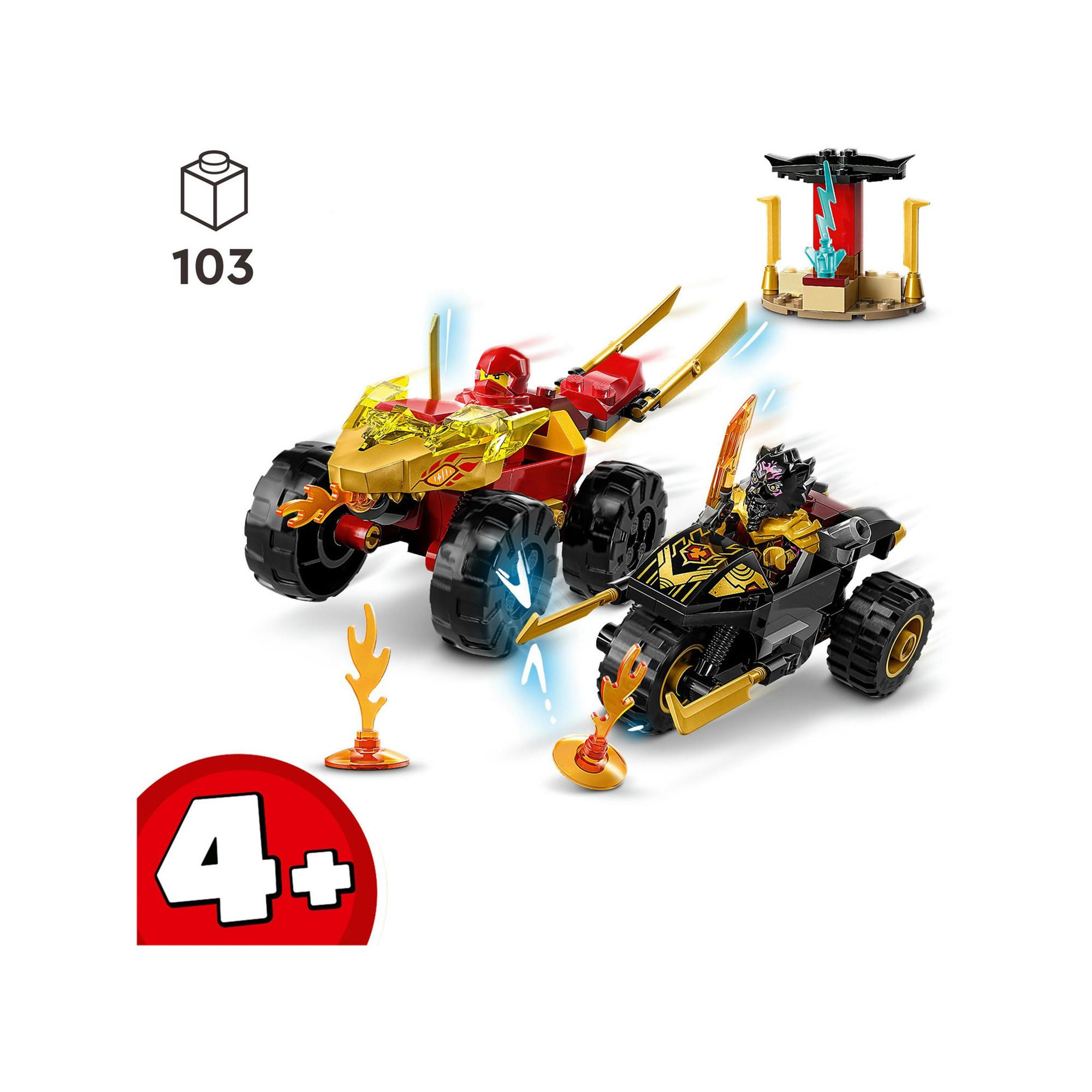 LEGO®  71789 Le combat en voiture et en moto de Kai et Ras 
