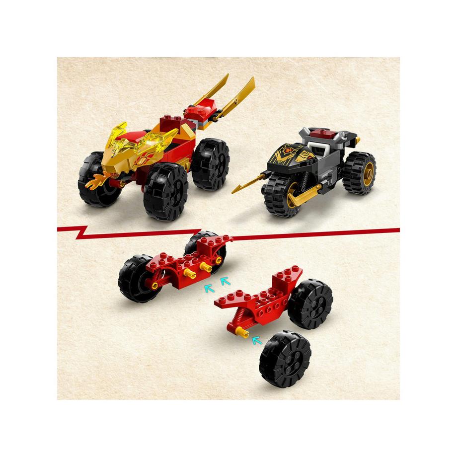 LEGO®  71789 Verfolgungsjagd mit Kais Flitzer und Ras' Motorrad 