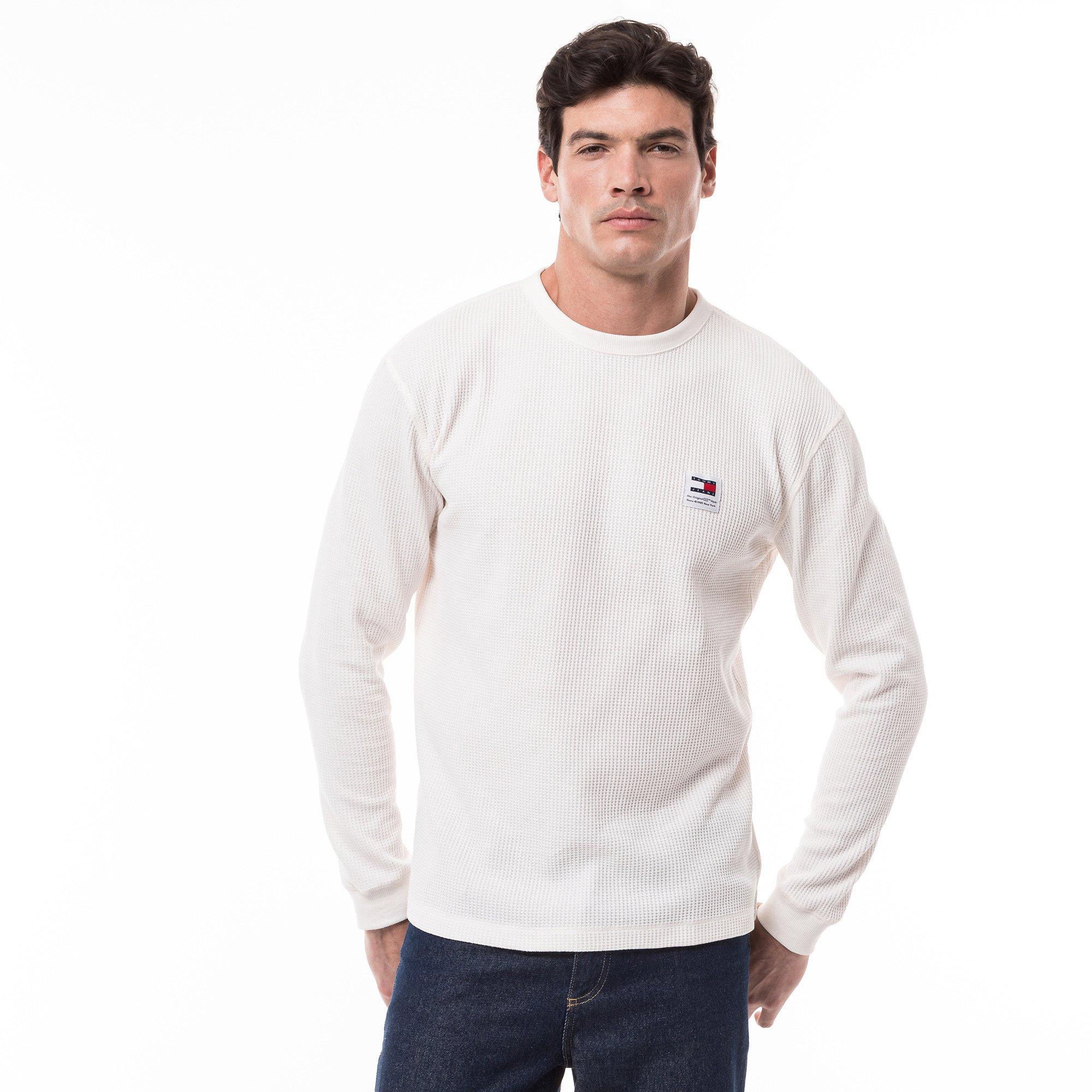 Image of T-shirt, Langarm Herren Antikweiss S