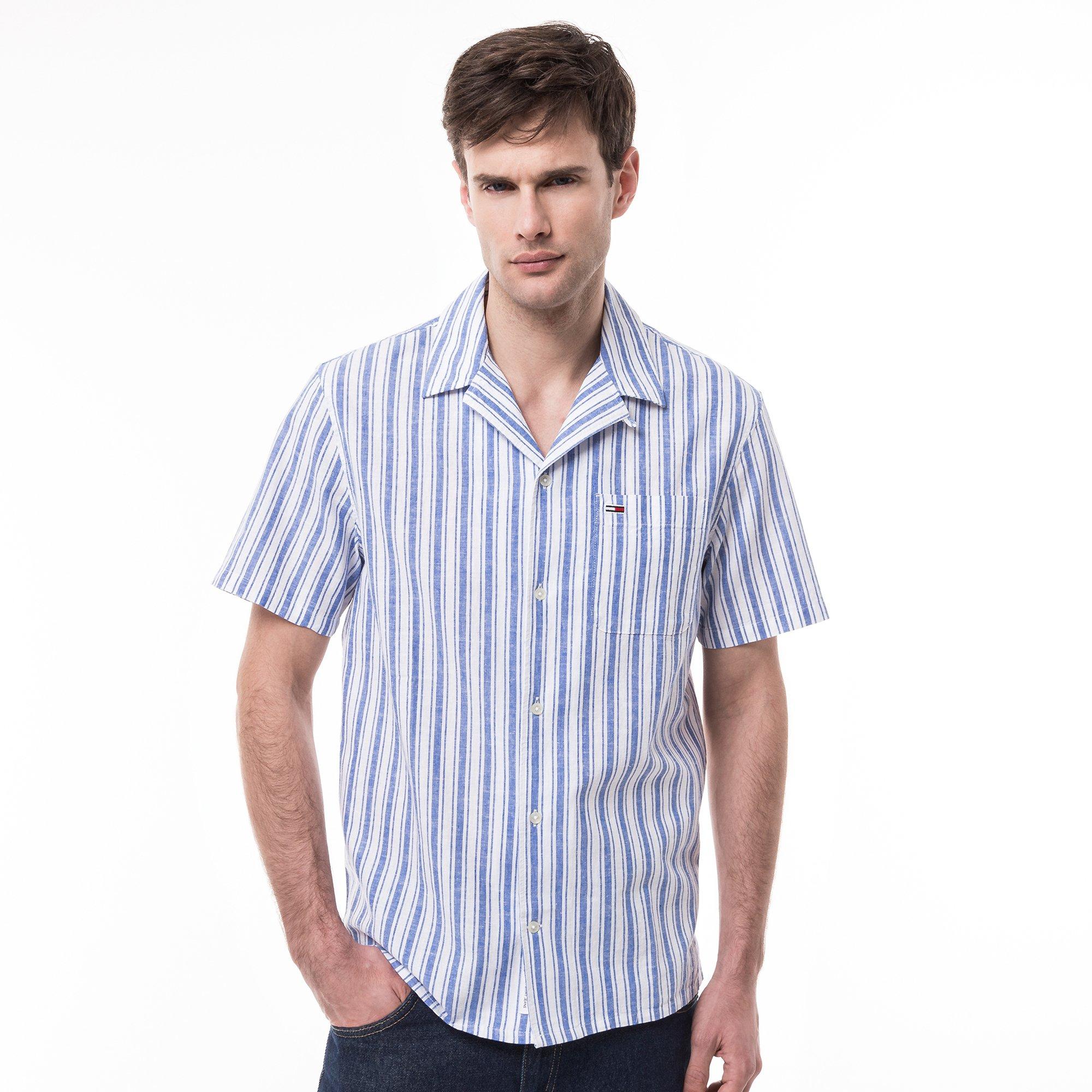 Image of Hemd, Kurzarm Herren Blau M