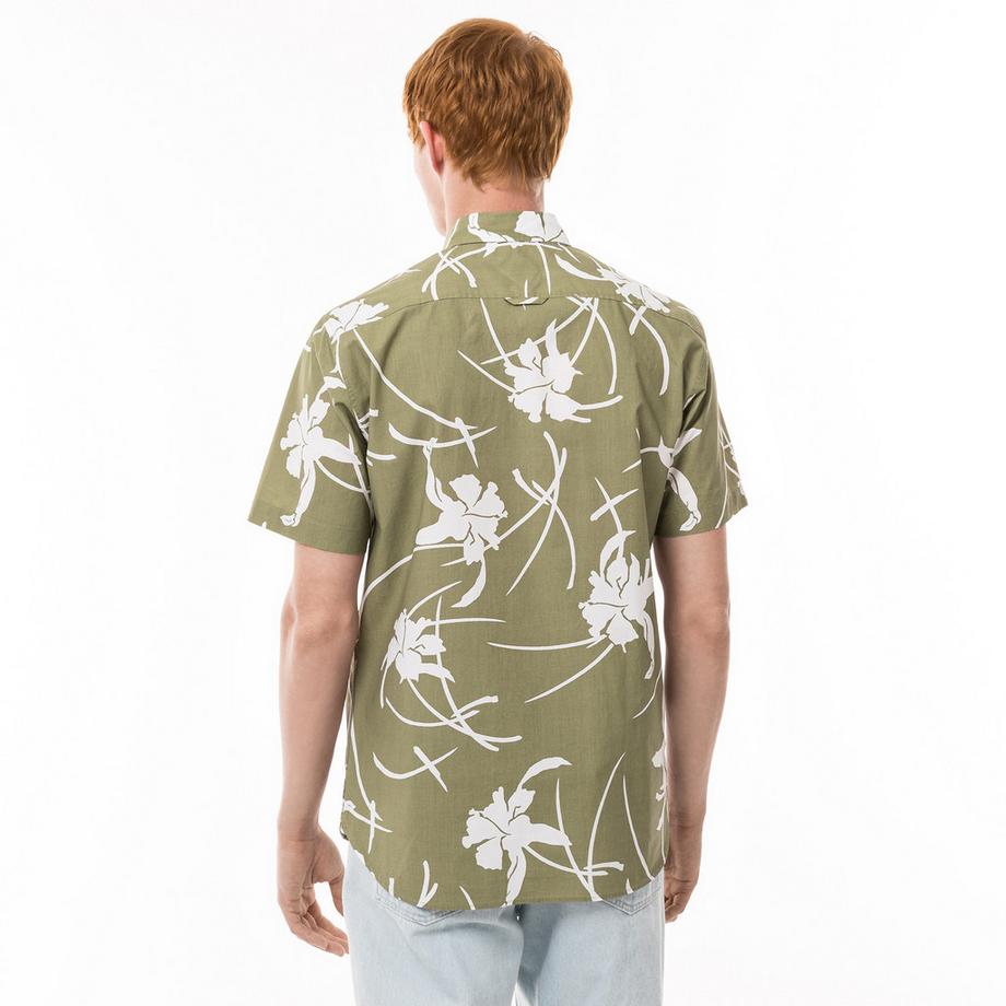 TOMMY HILFIGER Kurzarm Hemd mit Diffused Foliage Print  