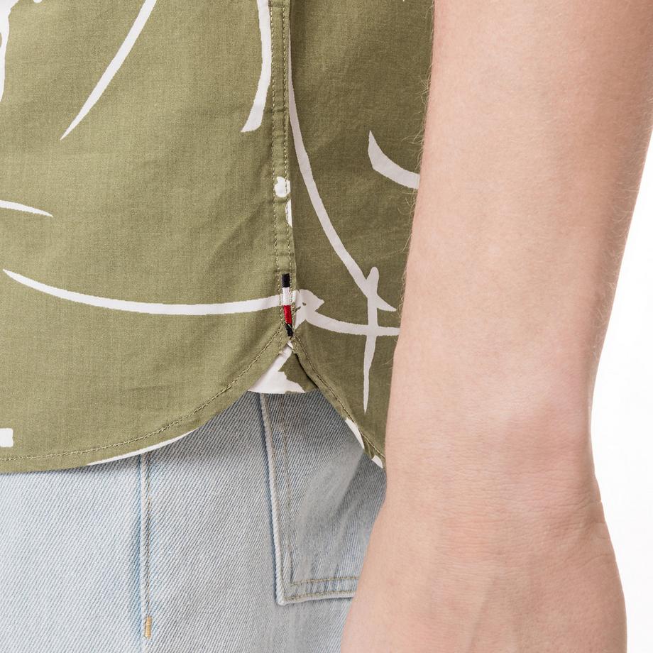 TOMMY HILFIGER Kurzarm Hemd mit Diffused Foliage Print  