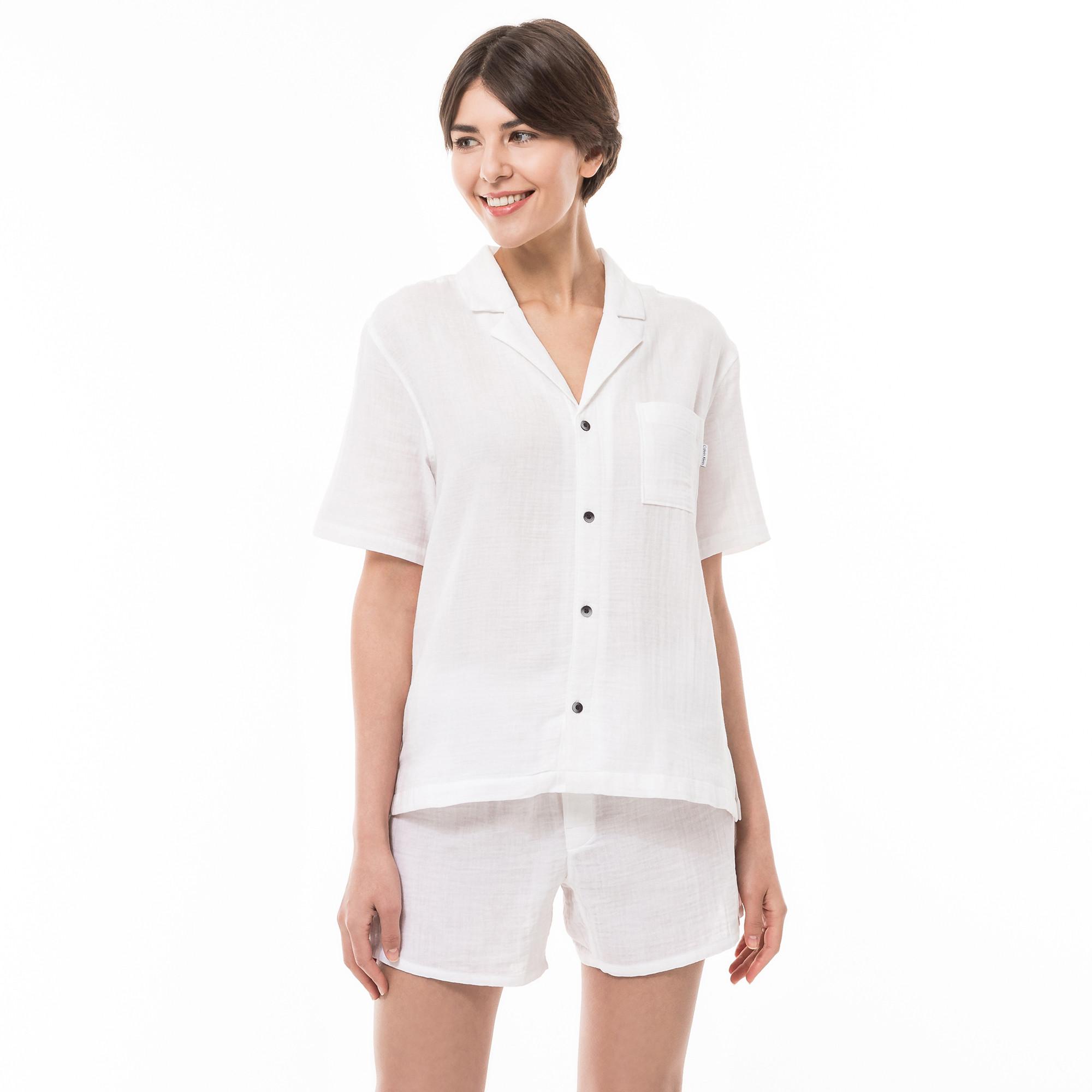 Image of Pyjama Oberteil Damen Weiss L